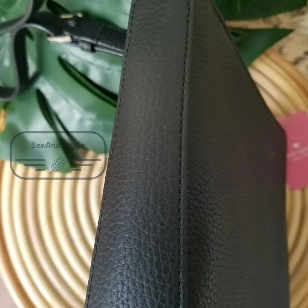 NWT New York Leila Leather Top Zip Crossbody color: black - Picture 2 of 15